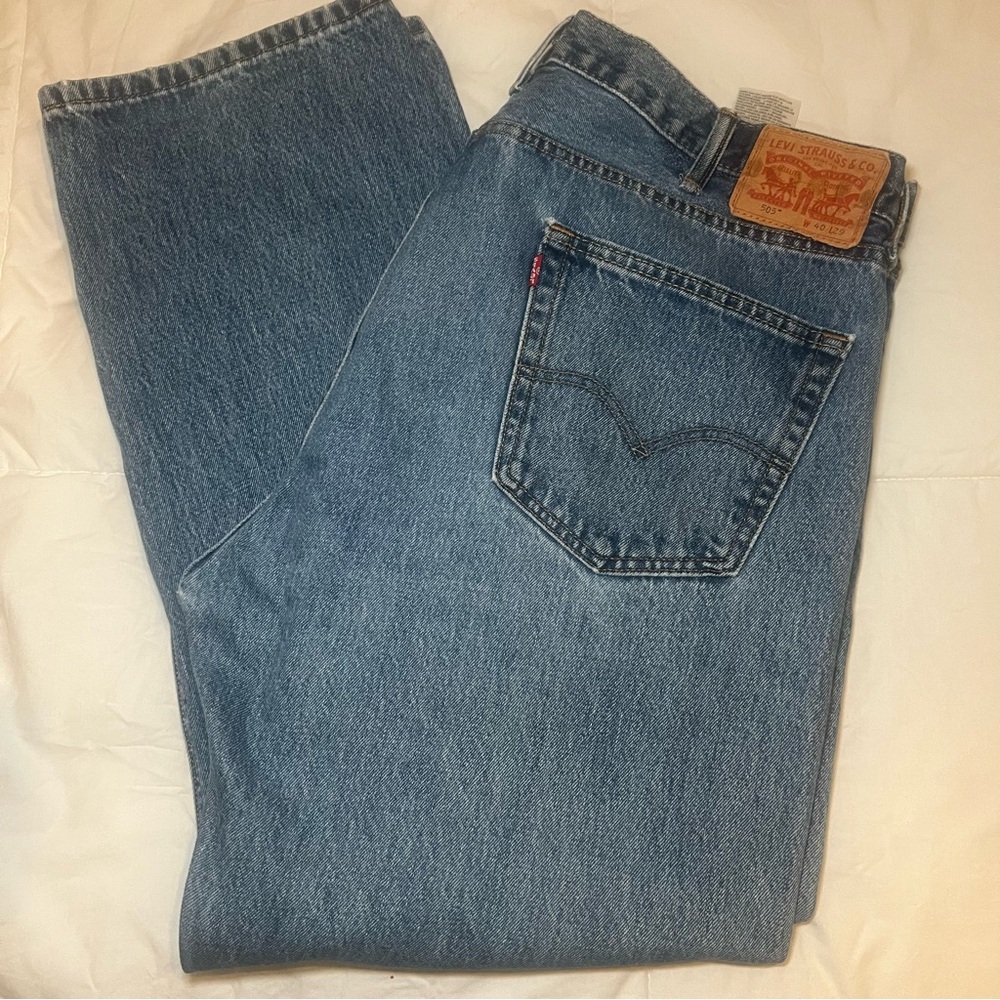 Y2K Levis 505 Jeans Mens 40x29 Medium Wash Cotton Denim Regular Fit *Read*